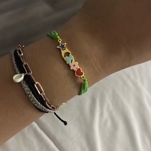 Tous adjustable Green string bracelet